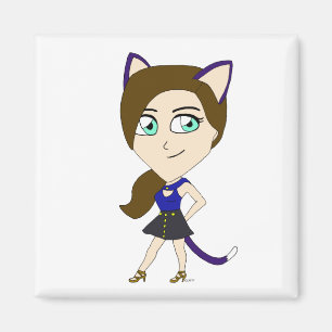Aimant chibi catgirl