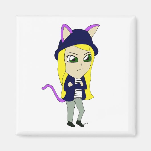 Aimant chibi catgirl (Devant)