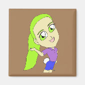 Aimant chibi fille avec une queue de lapin (Devant)