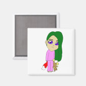 Aimant chibi foxy fille (Recto/Verso)