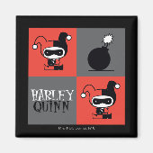 Aimant Chibi Harley Quinn Checker Motif (Devant)