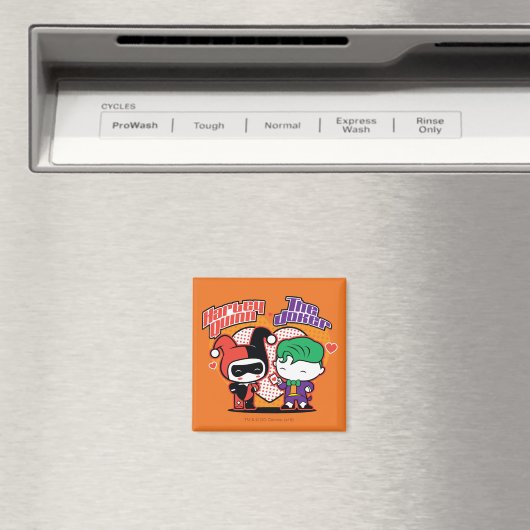 Aimant Chibi Harley Quinn & Chibi Joker Coeurs (In Situ (Lave-vaisselle))