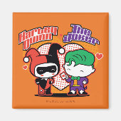 Aimant Chibi Harley Quinn & Chibi Joker Coeurs (Devant)