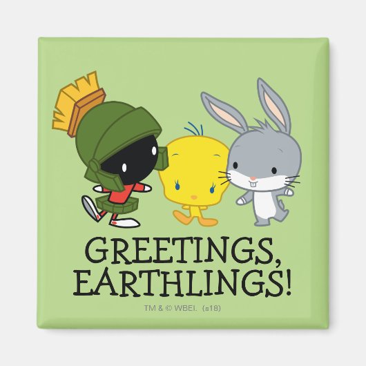 Aimant Chibi MARVIN THE MARTIAN™, TWEETY™ & BUGS BUNNY™ (Devant)
