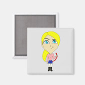 Aimant chibi "mauvaise fille" (Recto/Verso)