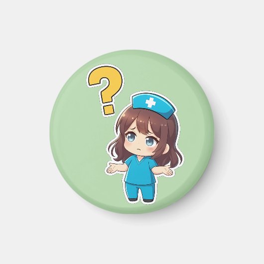 Aimant Chibi Nurse Originale 3.0 - Quelque chose ne va pa (Devant)