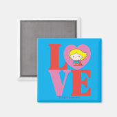 Aimant Chibi Supergirl LOVE (Recto/Verso)