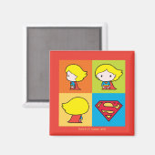 Aimant Chibi Supergirl retournement de caractère (Recto/Verso)