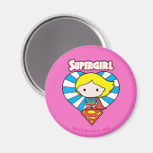 Aimant Chibi Supergirl Starburst Coeur et logo (Recto/Verso)