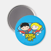 Aimant Chibi Superman & Chibi Supergirl Power Up! (Recto/Verso)