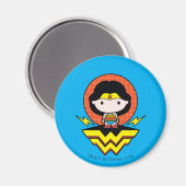 Aimant Chibi Wonder Woman avec Pois et logo (Recto/Verso)