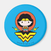 Aimant Chibi Wonder Woman avec Pois et logo (Devant)