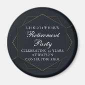 Aimant Chic Black Gold Custom Retirement Party (Devant)