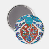 Aimant Chic en céramique turque Floral (Recto/Verso)