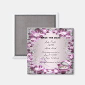 Aimant Chic Floral Purple Chic Sauvez L'Aimant Date (Recto/Verso)