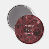 Aimant Chic Floral Rouge Bourgogne (Recto/Verso)