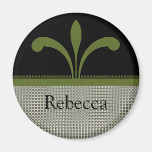 Aimant Chic Floral, Vert Olive