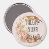 Aimant Chic Gold Frame Blush Rose Floral (Recto/Verso)