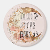 Aimant Chic Gold Frame Blush Rose Floral (Devant)