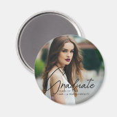 Aimant Chic Graduation Photo manuscrite Script superposit (Recto/Verso)