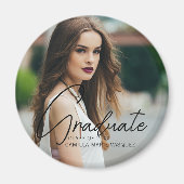 Aimant Chic Graduation Photo manuscrite Script superposit (Devant)