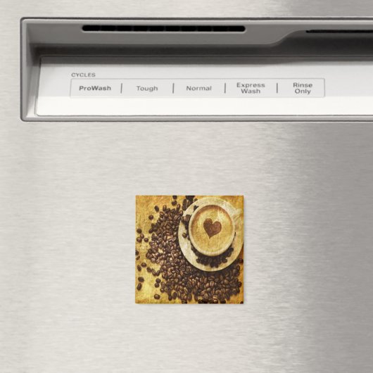 Aimant Chic Java cappuccino Café Haricots Lover café (In Situ (Lave-vaisselle))