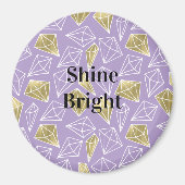 Aimant Chic Lavender Gold Diamonds Noël (Devant)