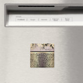 Aimant Chic Lavender Gold Leopard Safari Floral (In Situ (Lave-vaisselle))