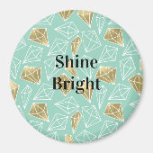 Aimant Chic Mint Gold Diamants Noël (Devant)