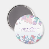 Aimant Chic Moderne Aquarelle Hydrangeas Bleus Floral (Recto/Verso)