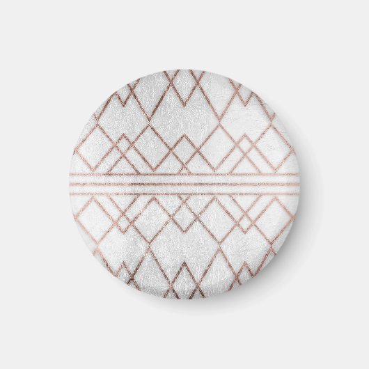 Aimant Chic moderne Faux Rose Gold Triangles géométriques (Devant)