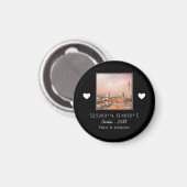 Aimant Chic Noir & Blanc Première Date Keepsaké Boyami (Recto/Verso)