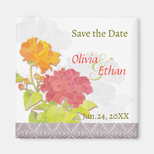Aimant Chic Peony Wedding Save the Date