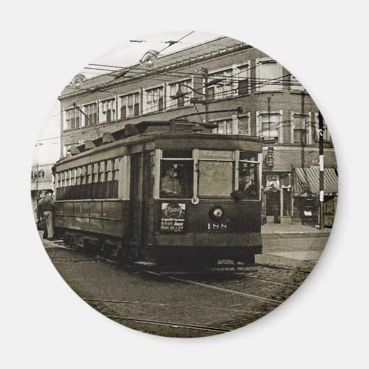 AIMANT CHICAGO 63E ET OCCIDENTALE 1952 TROLLEY ART SEPIA (Devant)