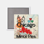 Aimant Chicago aime Mince Pies Cityscape (Recto/Verso)