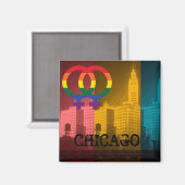 Aimant Chicago Gay Lesbian Intérêt Rainbow Wrigley Bldg (Recto/Verso)