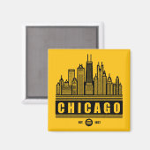 Aimant Chicago Illinois États-Unis (Recto/Verso)