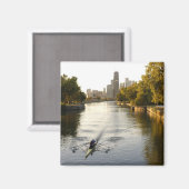 Aimant Chicago, Illinois, Rowers dans la lagune de Lincol (Recto/Verso)