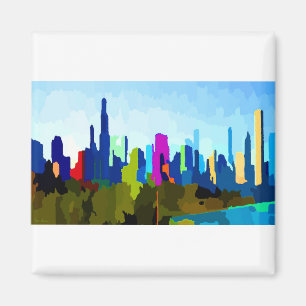 Aimant Chicago Illinois Skyline par Jon Baran
