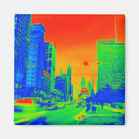 Aimant Chicago Michigan Avenue @ Nuit 6 mars 1967 Neon (Devant)