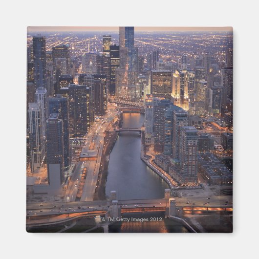 Aimant Chicago River et Trump Tower d'en haut (Devant)