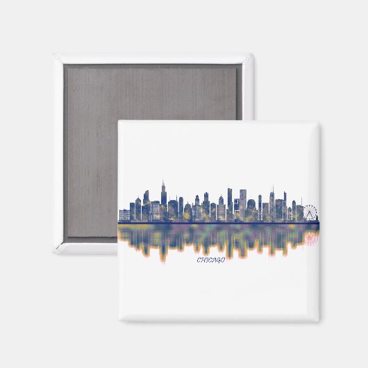 Aimant Chicago Skyline (Recto/Verso)
