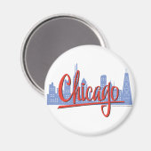 Aimant Chicago Skyline de la ville venteuse (Recto/Verso)