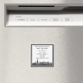 Aimant Chicago Skyline Etched encadré Enregistrer la date (In Situ (Lave-vaisselle))