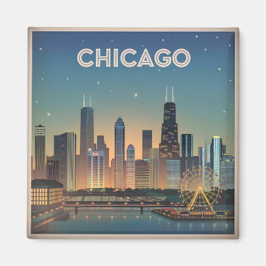 Aimant Chicago USA vintage (Devant)
