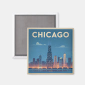 Aimant Chicago USA vintage (Recto/Verso)