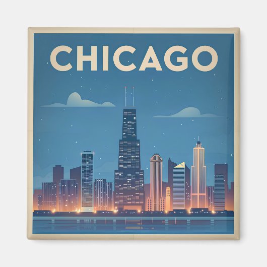 Aimant Chicago USA vintage (Devant)