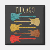 Aimant Chicago Vintage Guitars Concert Festival Souvenir (Devant)
