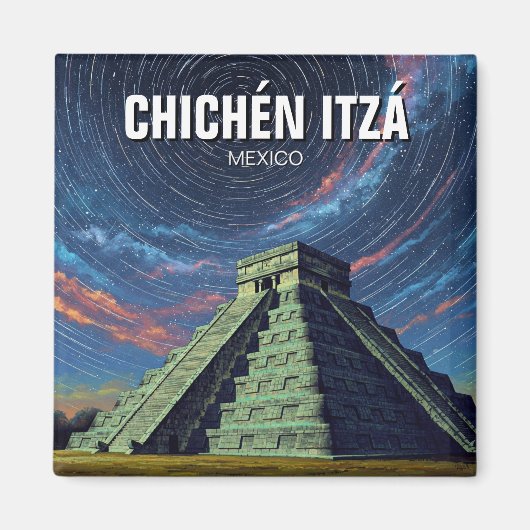 Aimant Chichen Itza Mexico Étoiles De Nuit De Voyage (Devant)