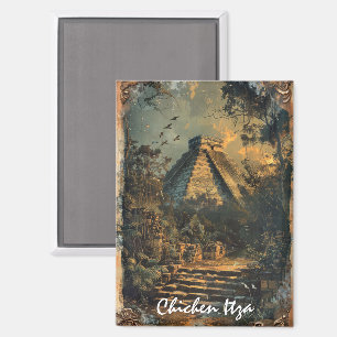 Aimant Chichen Itza Mexique Vintage voyage